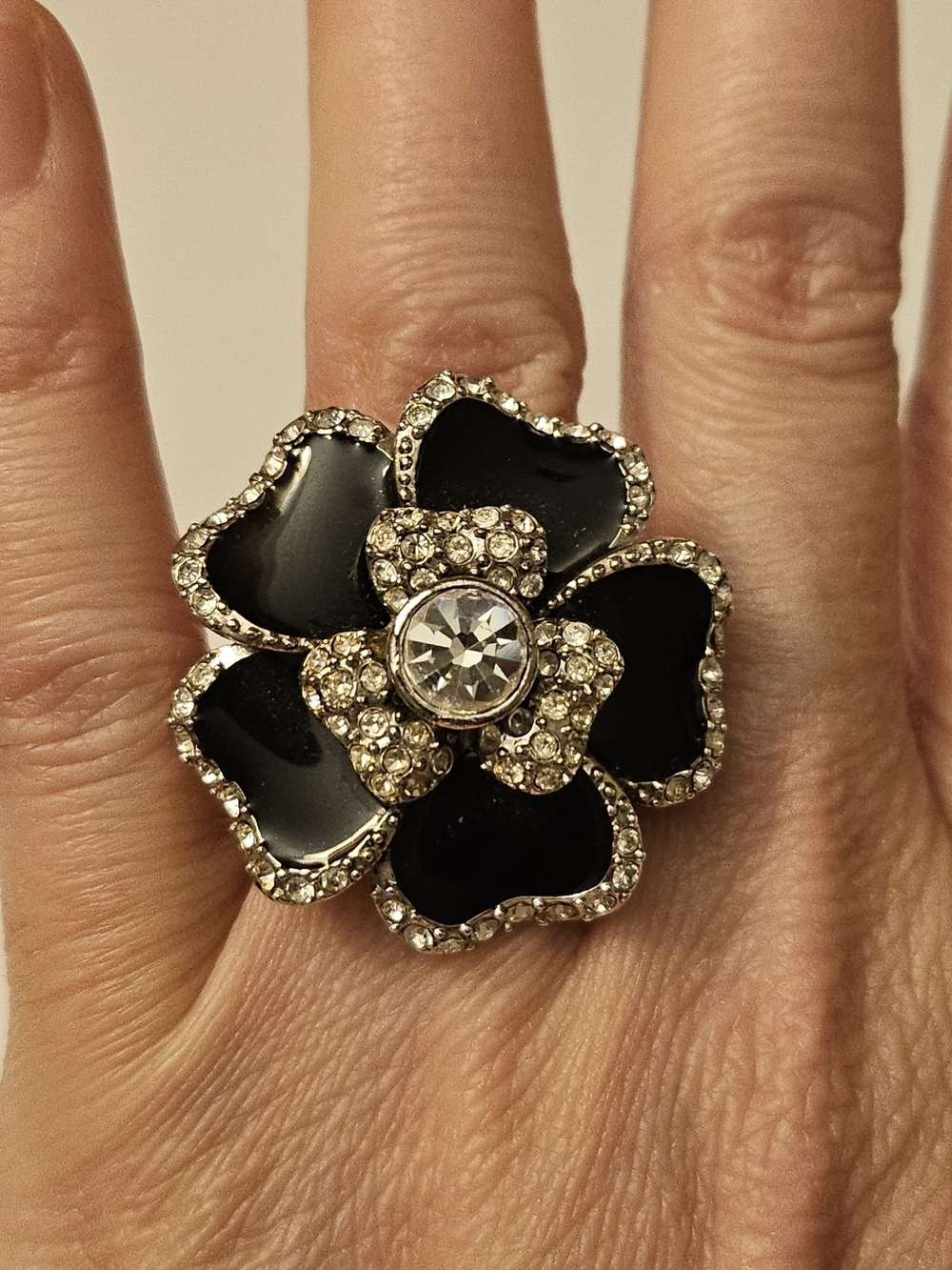 Lia Sophia Flower Ring with Studded Accents